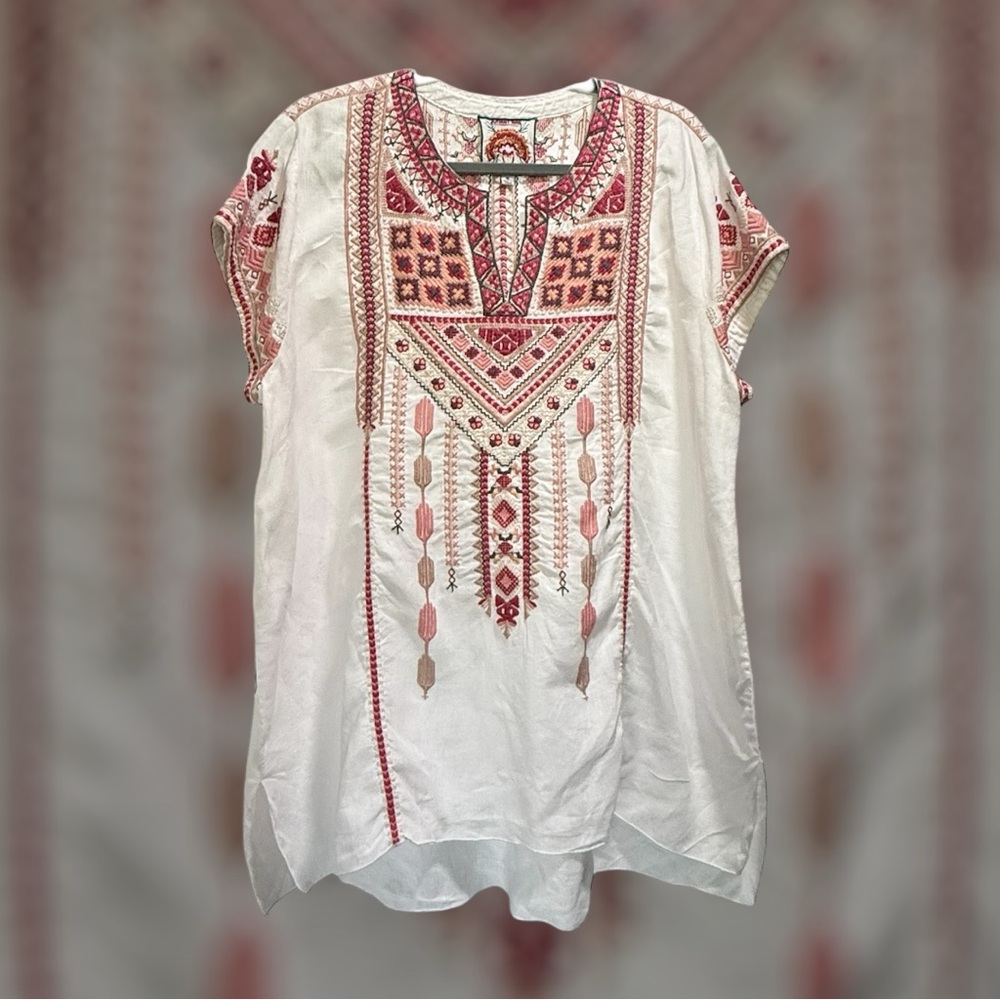 Johnny Was Floral Embroidered Top